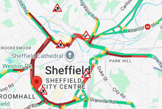 Sheffield city centre gridlocked for rush hour as reported incident ...