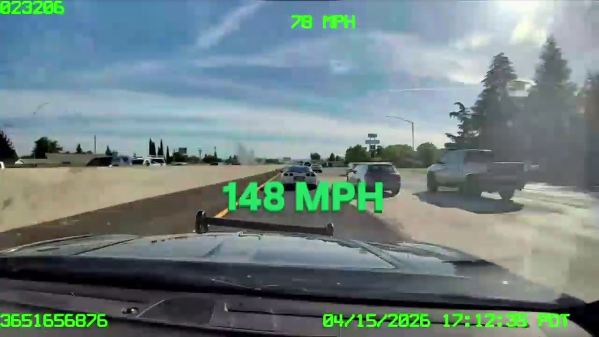 Video: Corvette goes almost 150 mph on Interstate 80 in Northern California