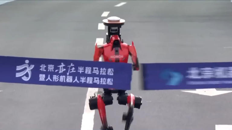 Humanoid robots beat humans at the Beijing half marathon for the first time