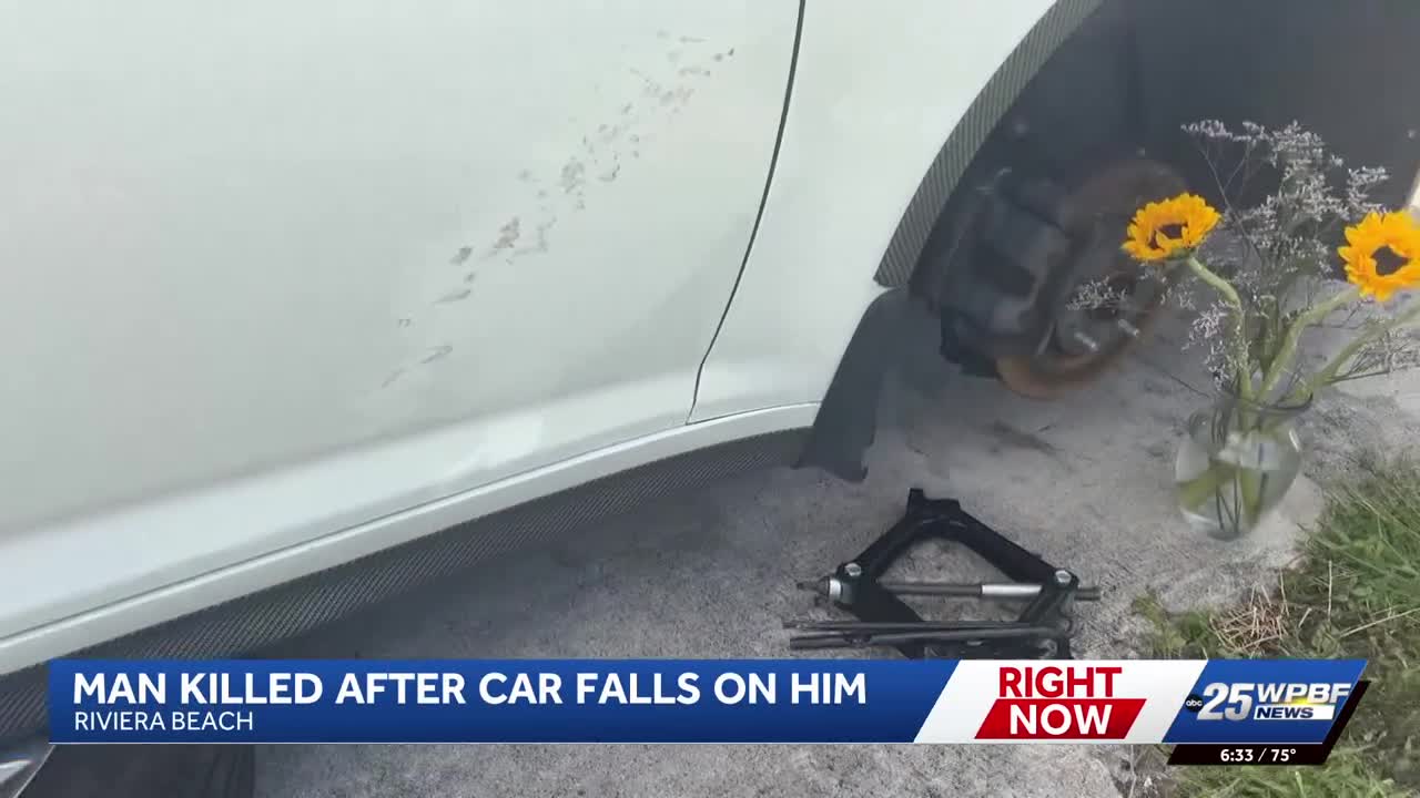 Man killed after car falls on him while changing tire in Riviera Beach