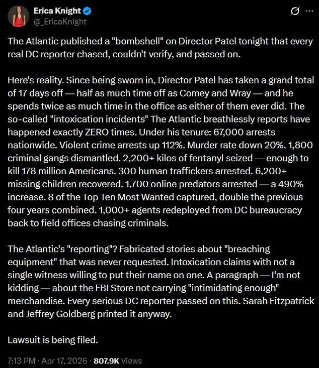 FBI director Kash Patel sues The Atlantic magazine over 'defamatory ...