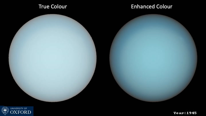 Explore the color changes of Uranus across its 168-year seasonal animation