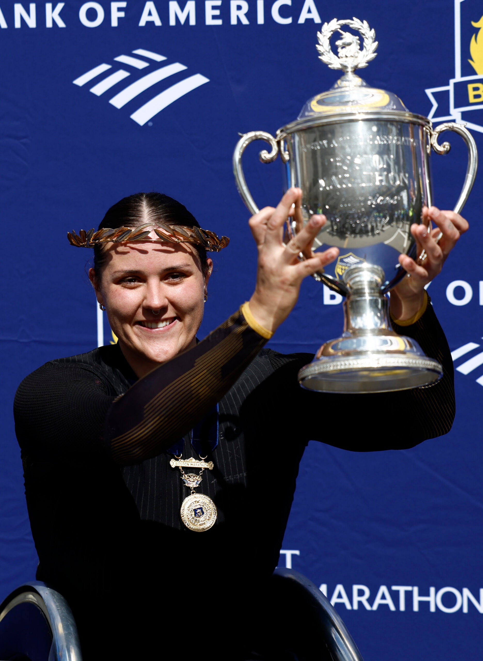 Eden Rainbow-Cooper poses with her trophy. Danielle Parhizkaran / The Boston Globe