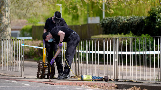 Police at the scene of the stabbing of a 16-year-old boy in Peterborough earlier this month. Pic: PA