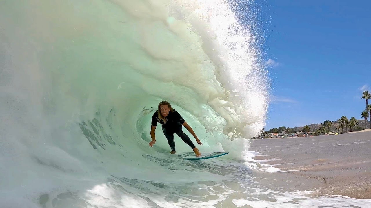 Slow motion skimboarding with champions Blair Conklin and Sam Stinnett