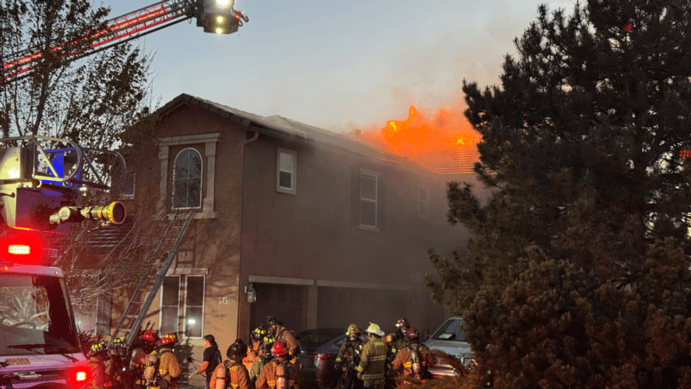 Fire hits two buildings near Komatite Court in Sparks