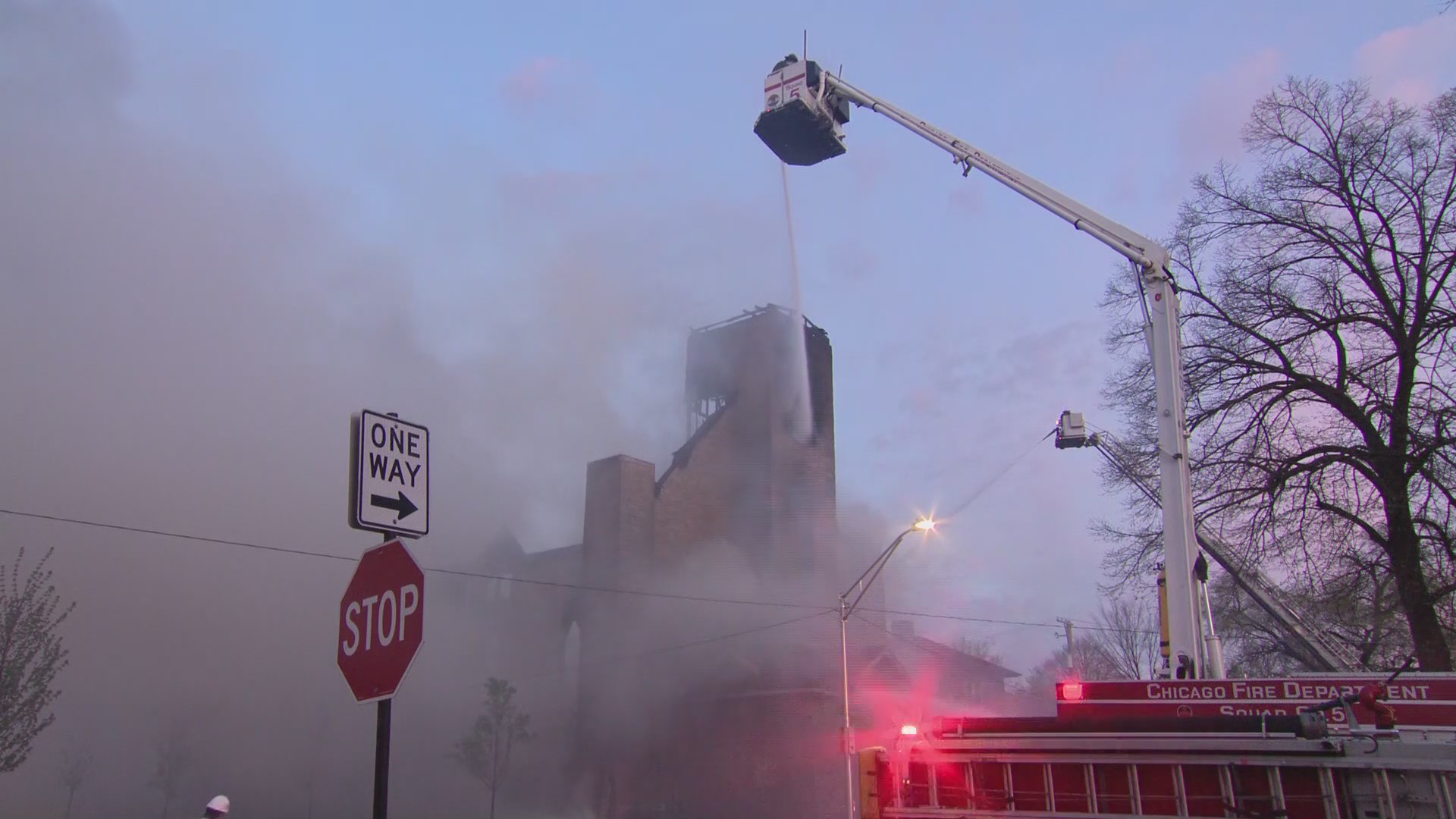 Roof collapses as firefighters battle blaze at vacant Far South Side church