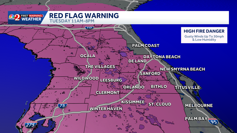 Red flag warnings: Dry air, gusty winds increase wildfire risk in ...