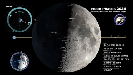 See the moon phases in 2026 - Full-year time-lapse