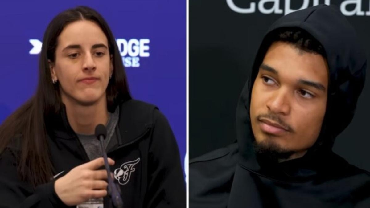 Caitlin Clarks 3-Word Take on Wembanyama Turns Heads During NBA Playoffs