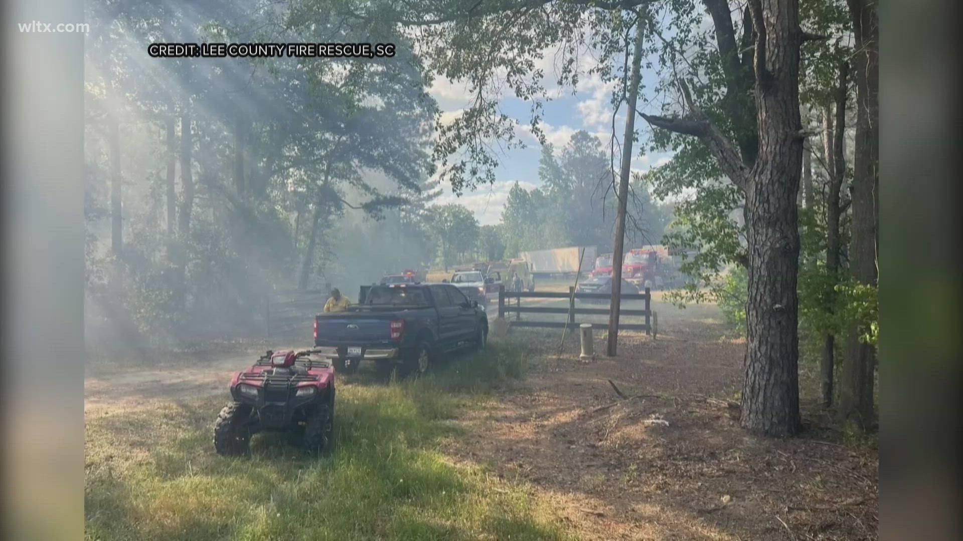 250-acre woods fire in Rembert