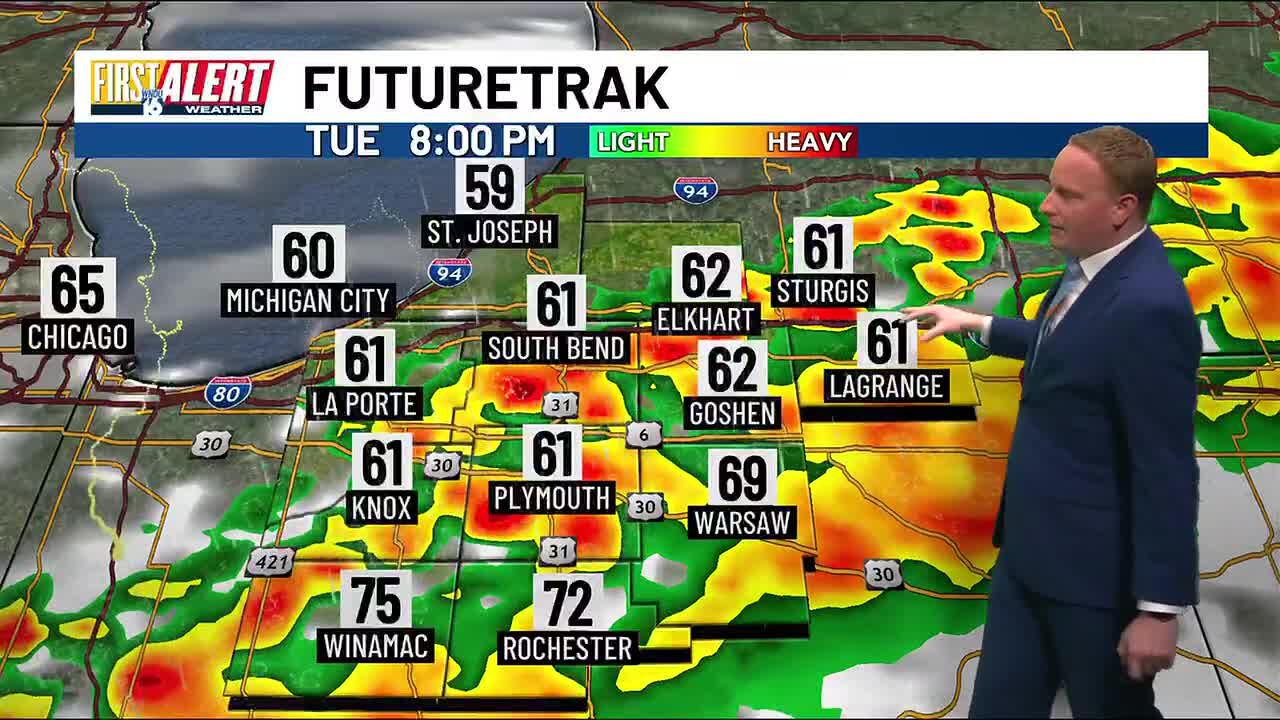 First alert forecast: Scattered storms Tuesday evening