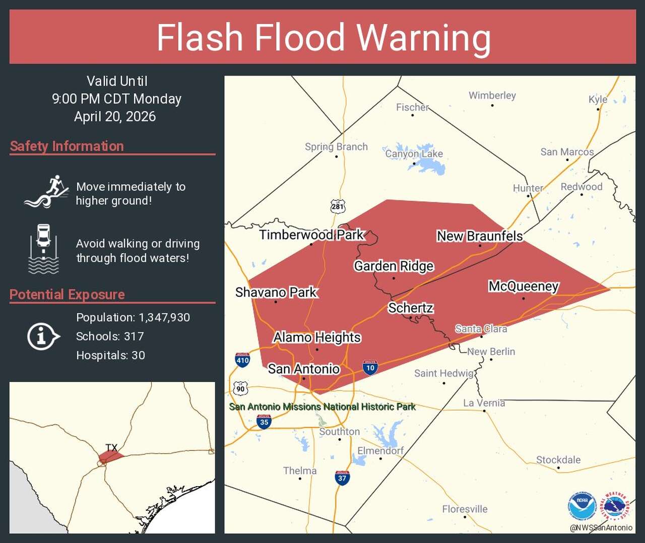 Flash flood warning extended to 9 p.m. for San Antonio, northern Bexar ...