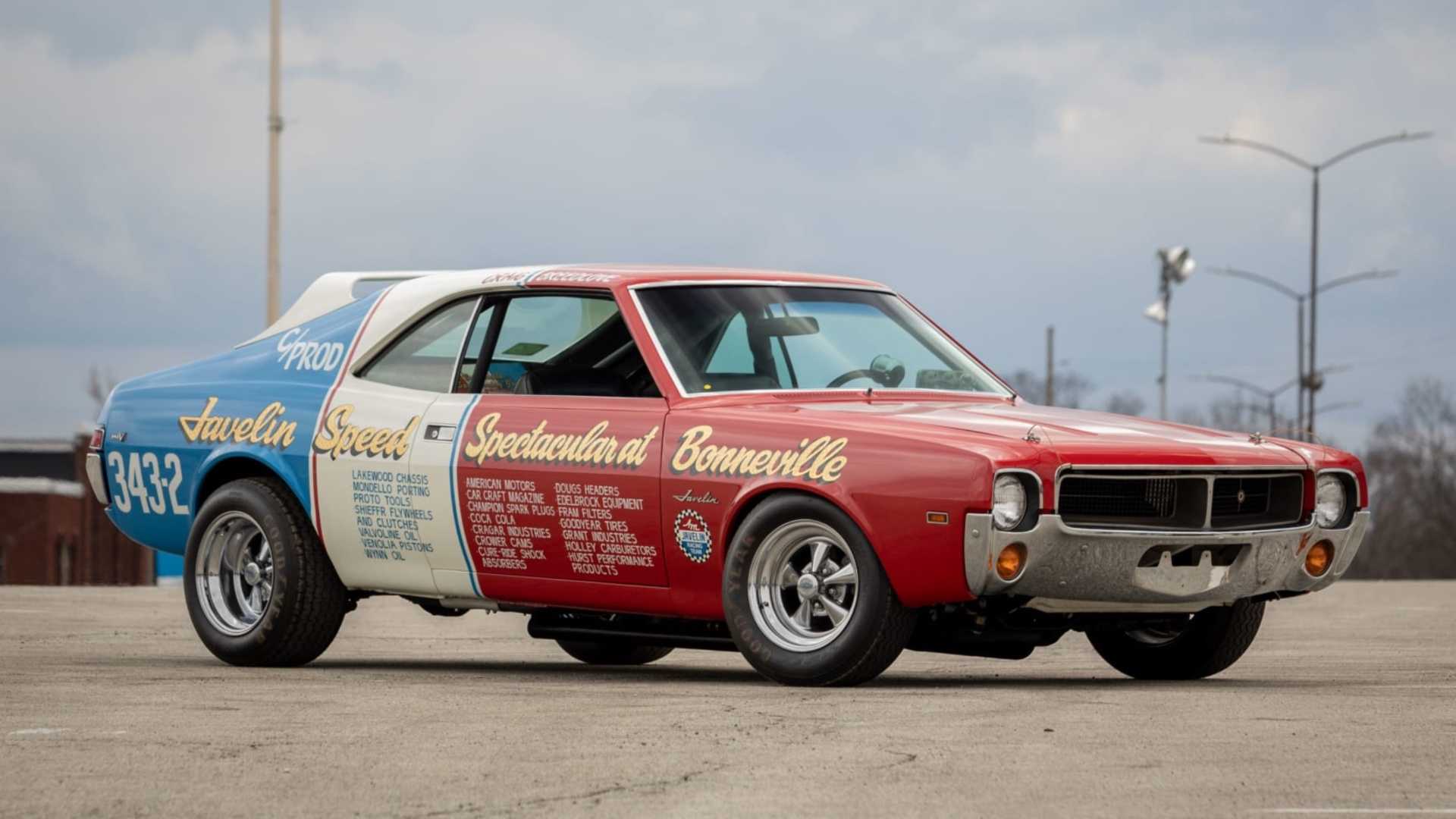 3/4 front view of 1968 AMC Javelin Bonneville Speed Spectacular