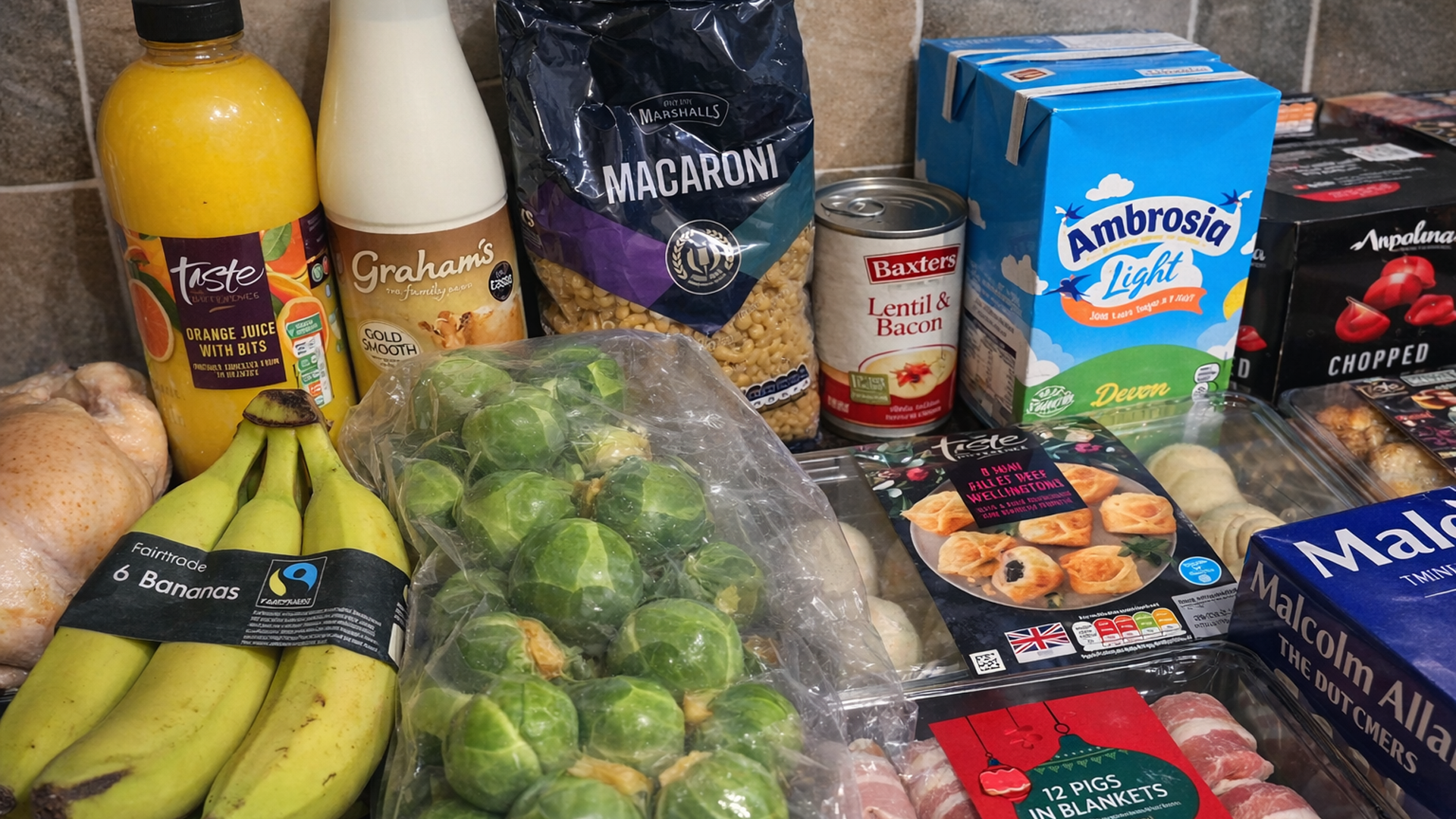What 100 pounds gets you for Christmas grocery shopping