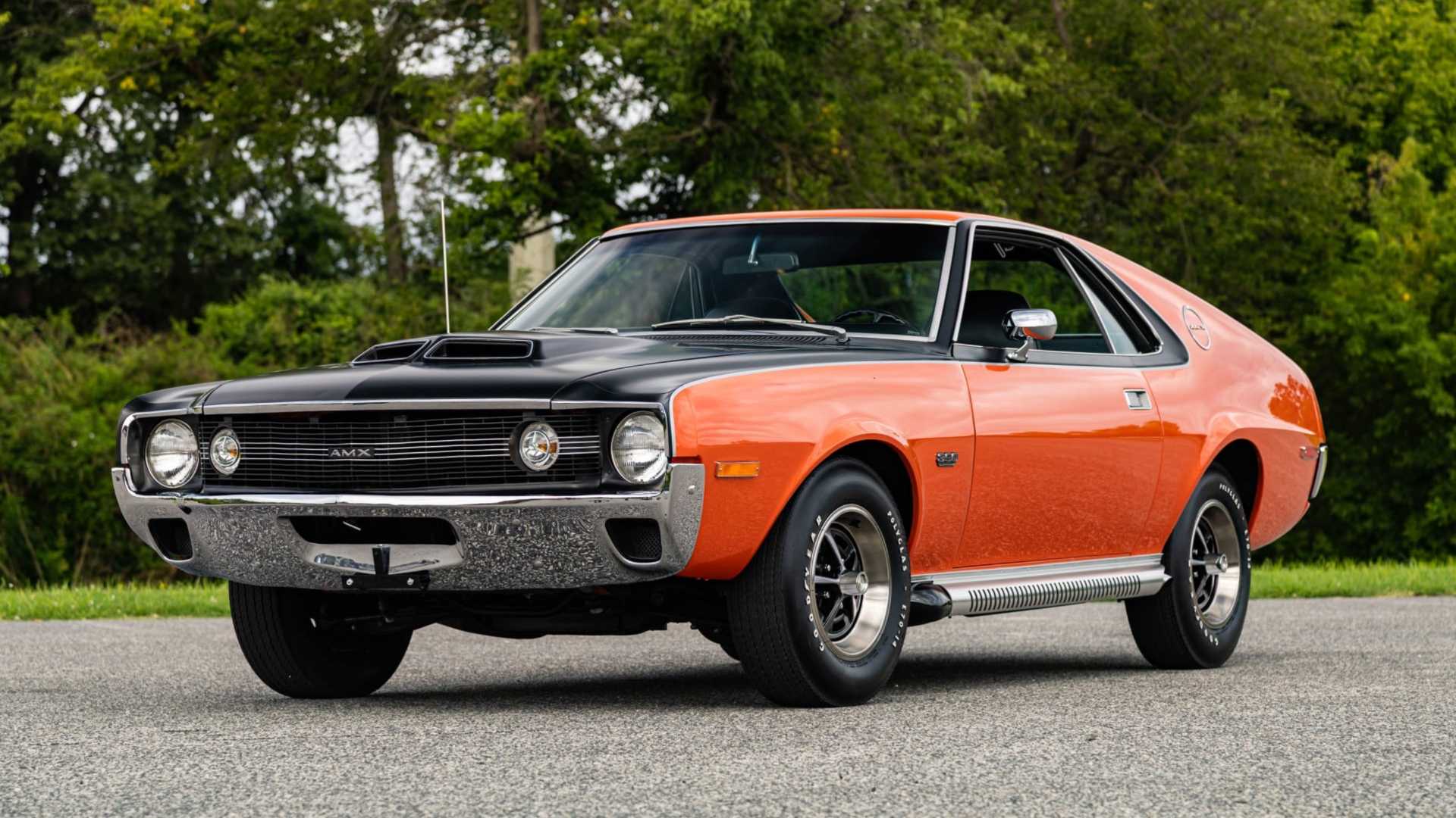 3/4 front view of 1970 AMC AMX