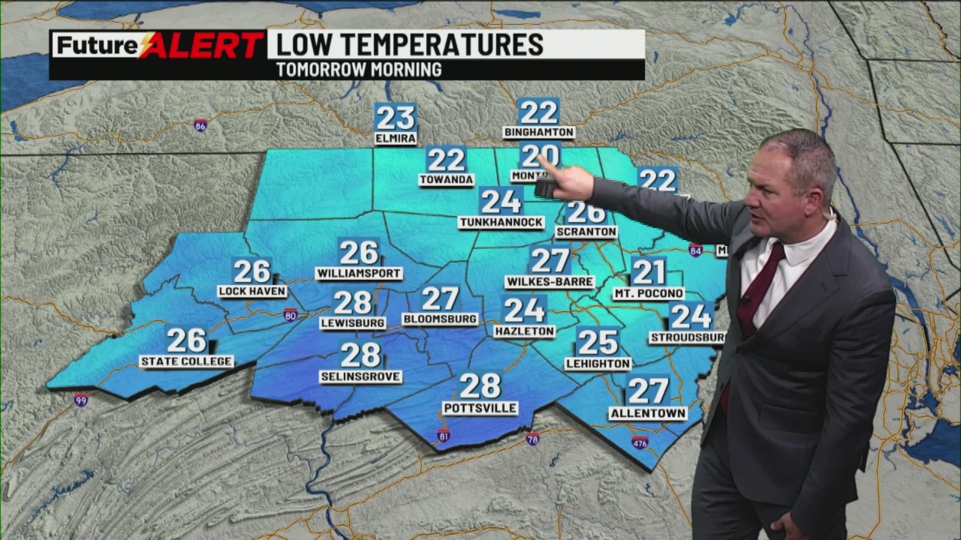 Chilly start to the week, passing snow shower possible | 28/22 News