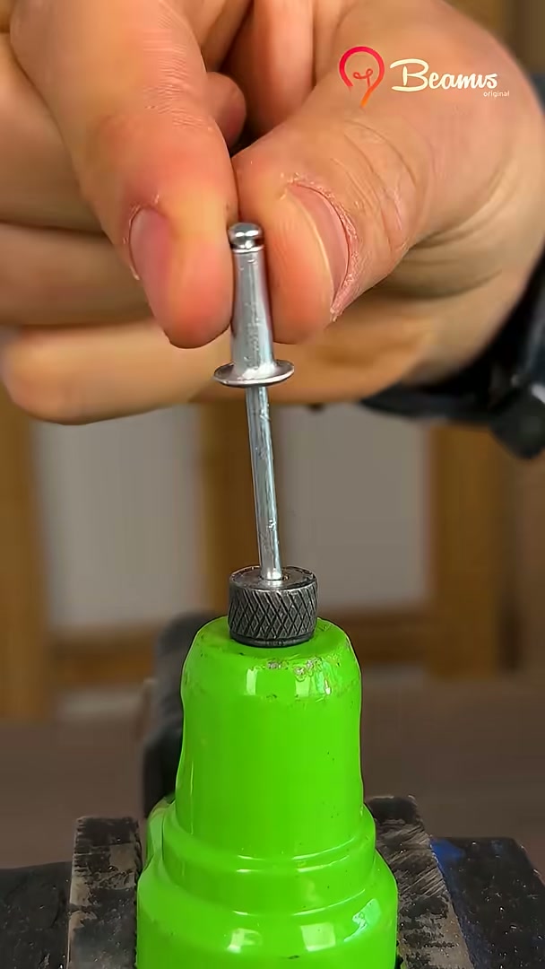 How to secure a hole with a rivet #diy #hole #rivet #trick