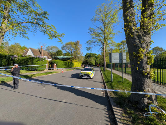 Police officers stand near a cordon after the incident at the Kenton United Synagogue in Harrow (Jamie Lashmar/PA) (PA Wire)