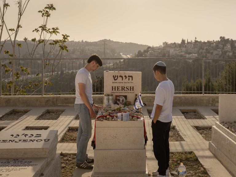 The grave of Hersh Goldberg-Polin near Jerusalem.