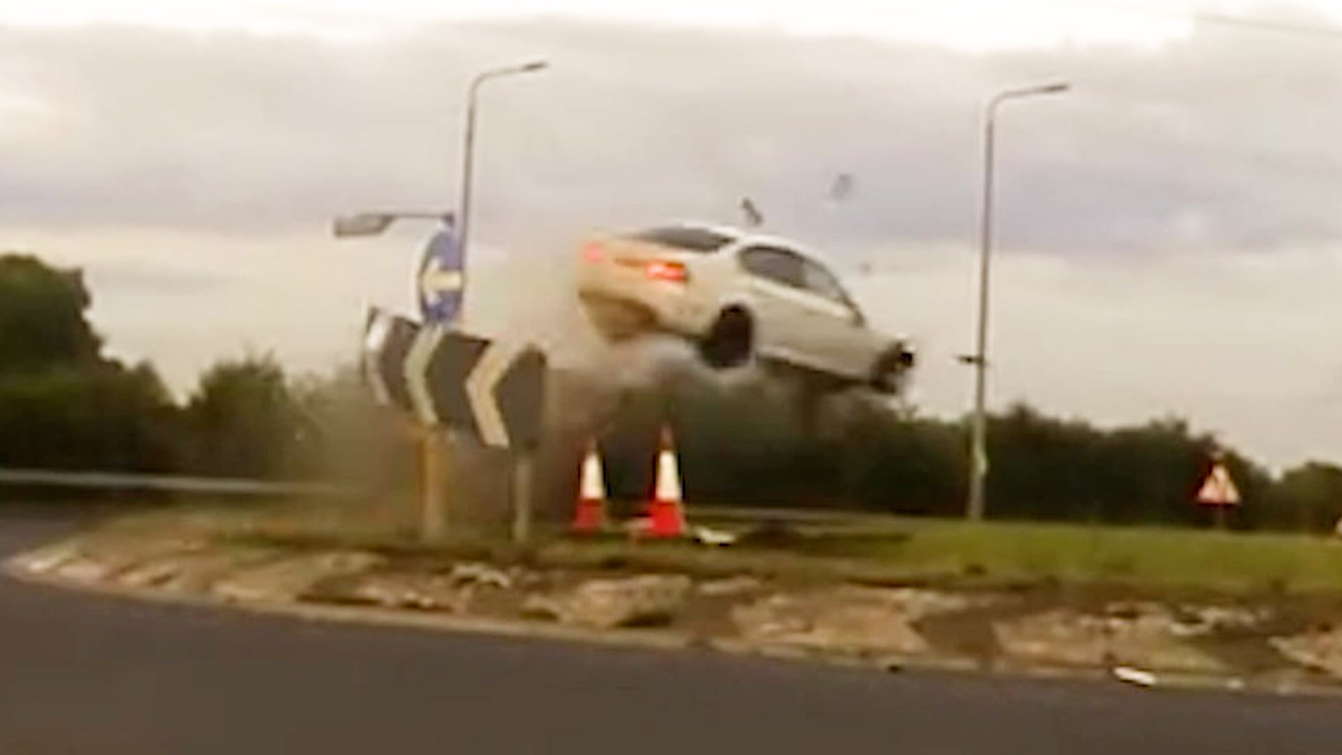 Drug driver flips car after 140mph police chase ends in airborne ...