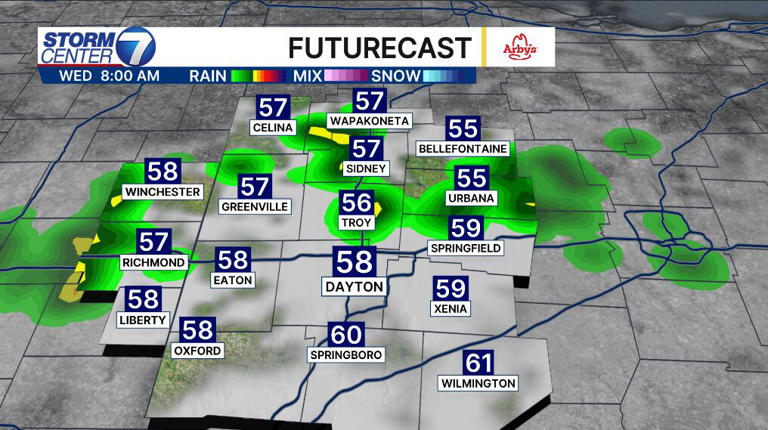 Rain chances arrive Wednesday