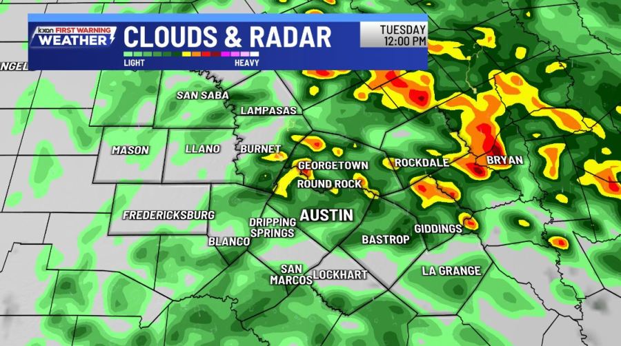 On and off showers continue Tuesday