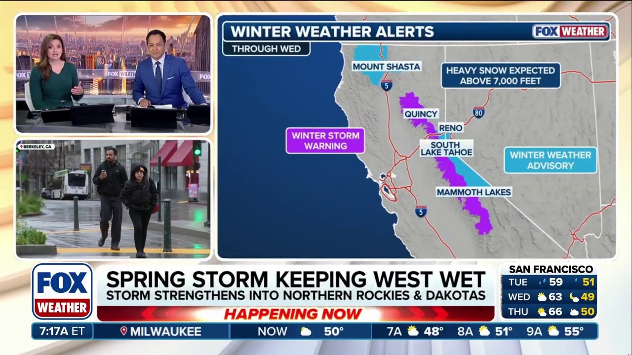 Pacific storm brings heavy rain and snow to California