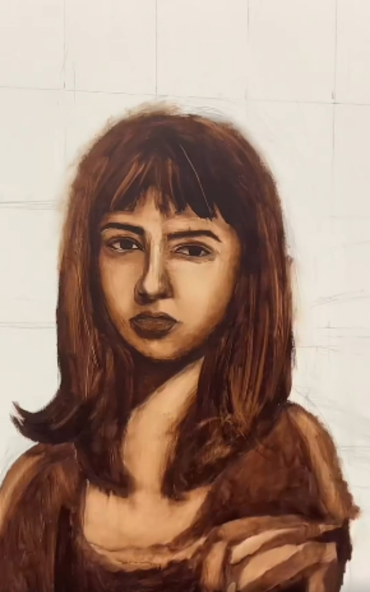 Painting process: Early stages of an artwork revealed