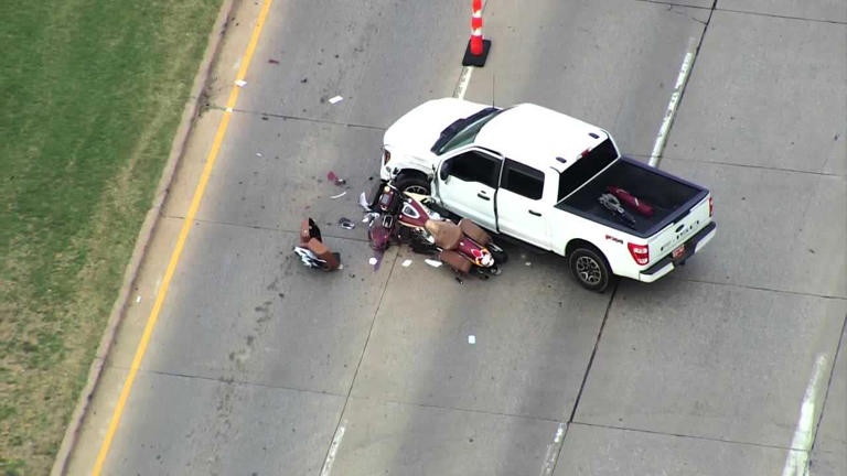 Motorcyclist injured after crash involving pickup truck in northwest OKC