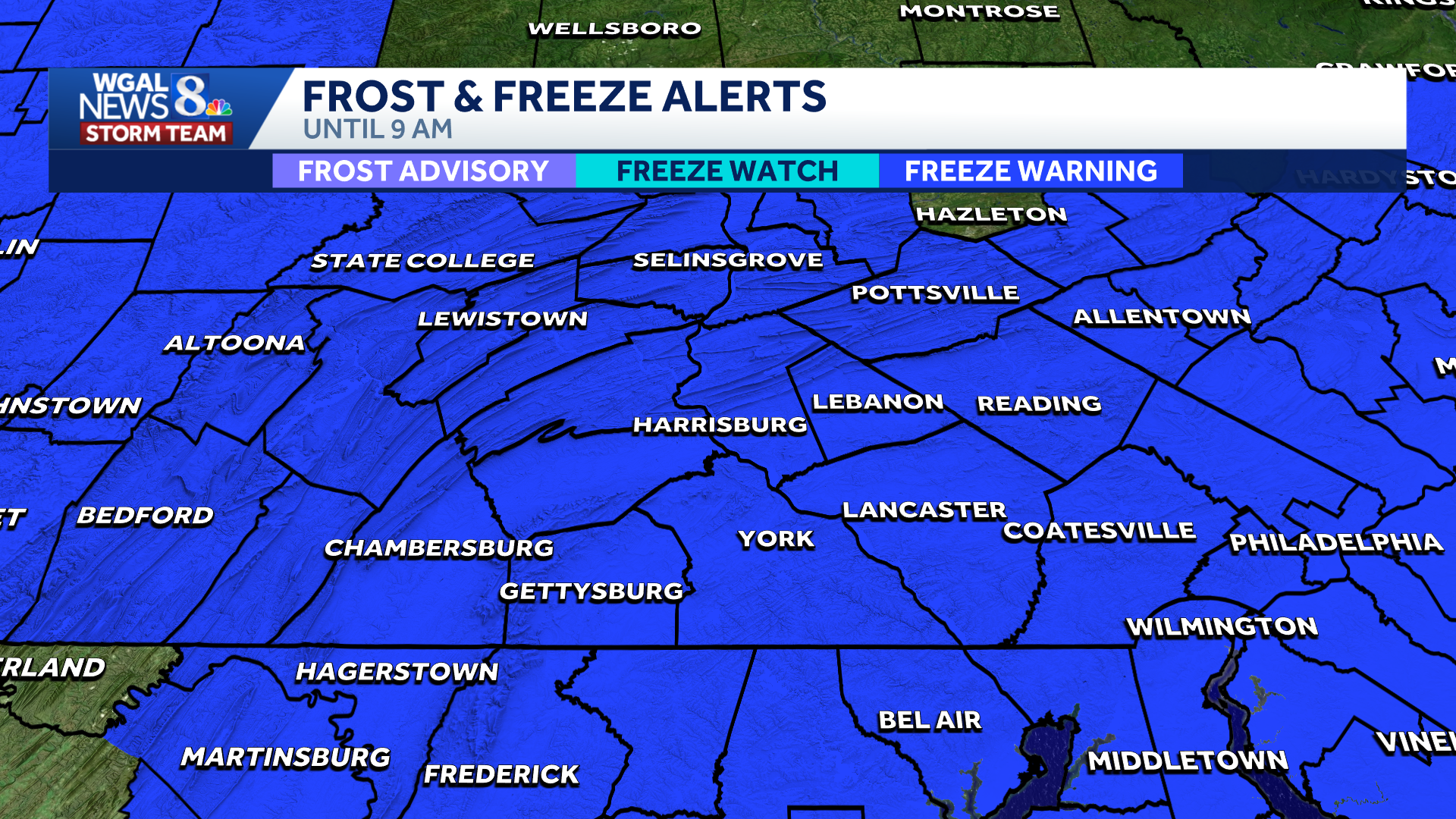 Impact: Freeze warning in effect as temperatures plummet into the 20s ...