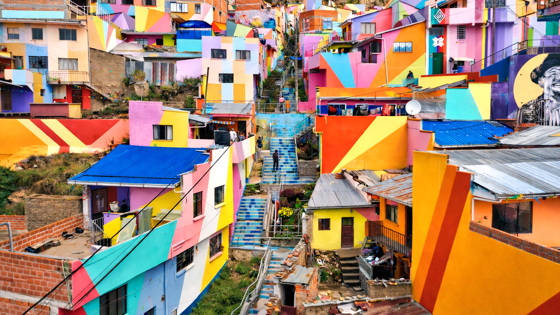 Calles coloridas que trepan por las colinas de La Paz