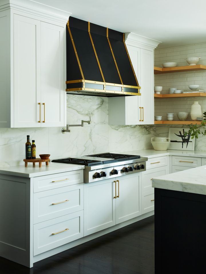 floating shelves in kitchen