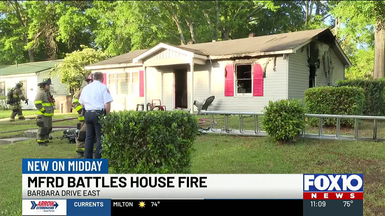 Mobile house fire sends one to hospital