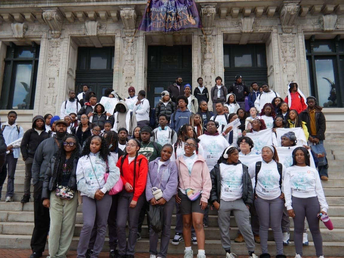 Newark teens march to City Hall to vote in school board election