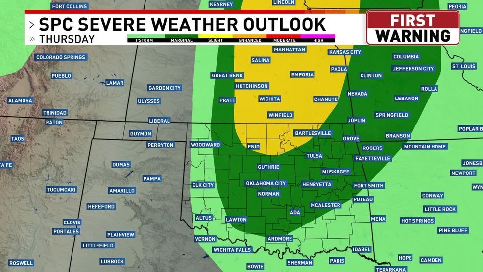 Severe weather returns to Oklahoma this upcoming Thursday
