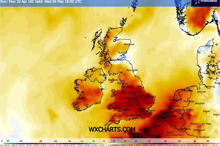 UK weather maps show 26C heat surge as 74 areas face May scorcher ...