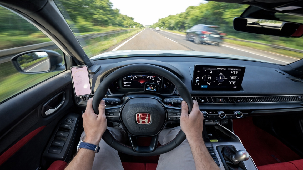Honda Civic Type R performance run on Autobahn