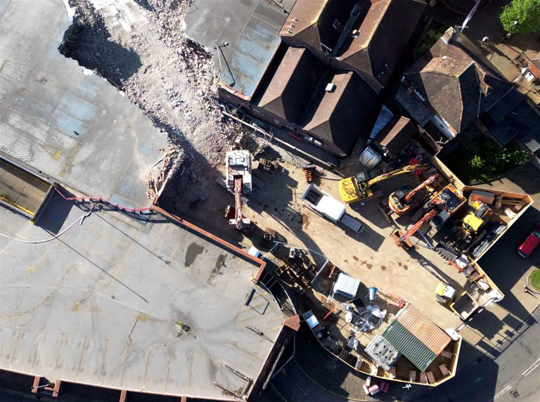 How a once thriving town shopping centre has been reduced to rubble
