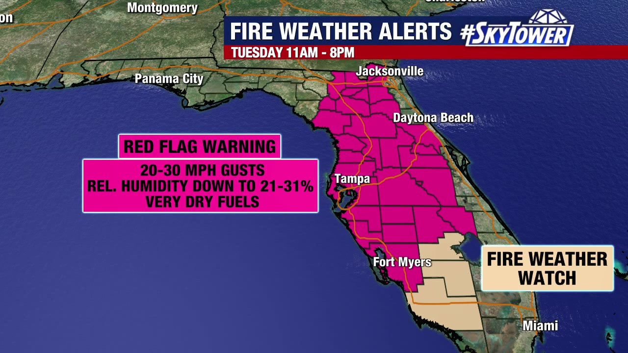 Red flag warning in effect, high wildfire risk across central and ...