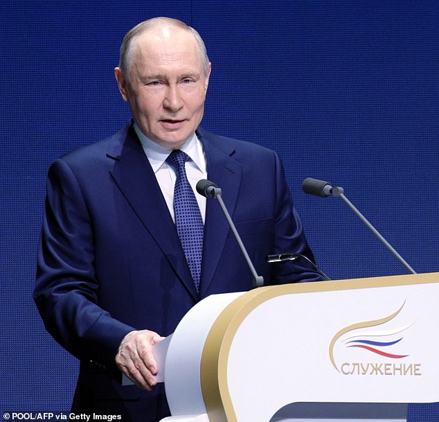 Pictured: Russian president Vladimir Putin on April 21, 2026 