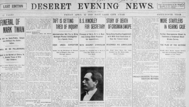 Deseret News archives: Remembering Mark Twain, who visited Utah in 1861