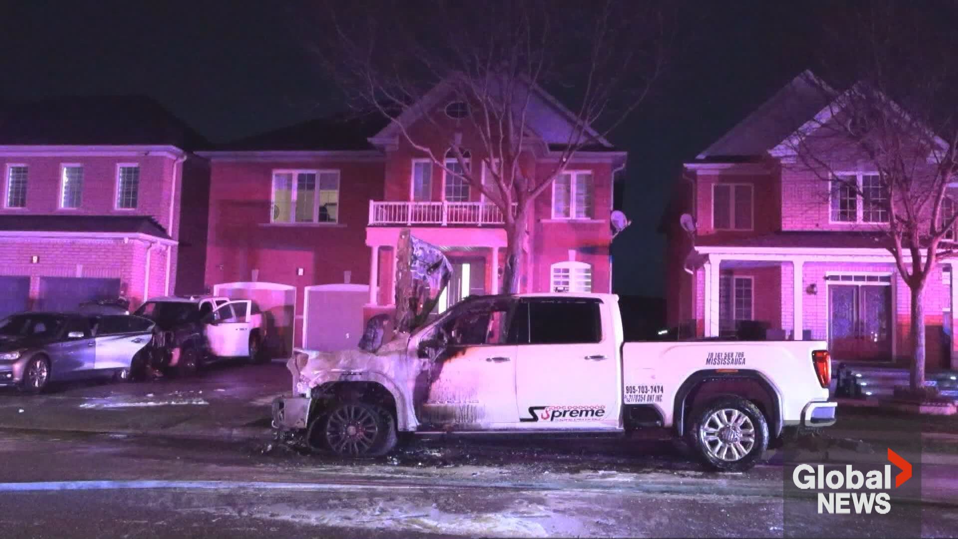 Multiple tow truck fires occur overnight in Brampton