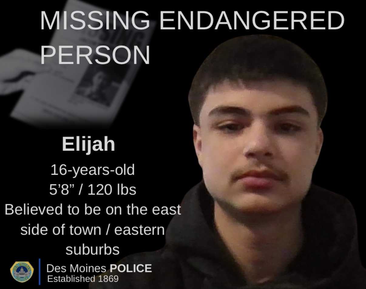 Des Moines police searching for missing endangered teen