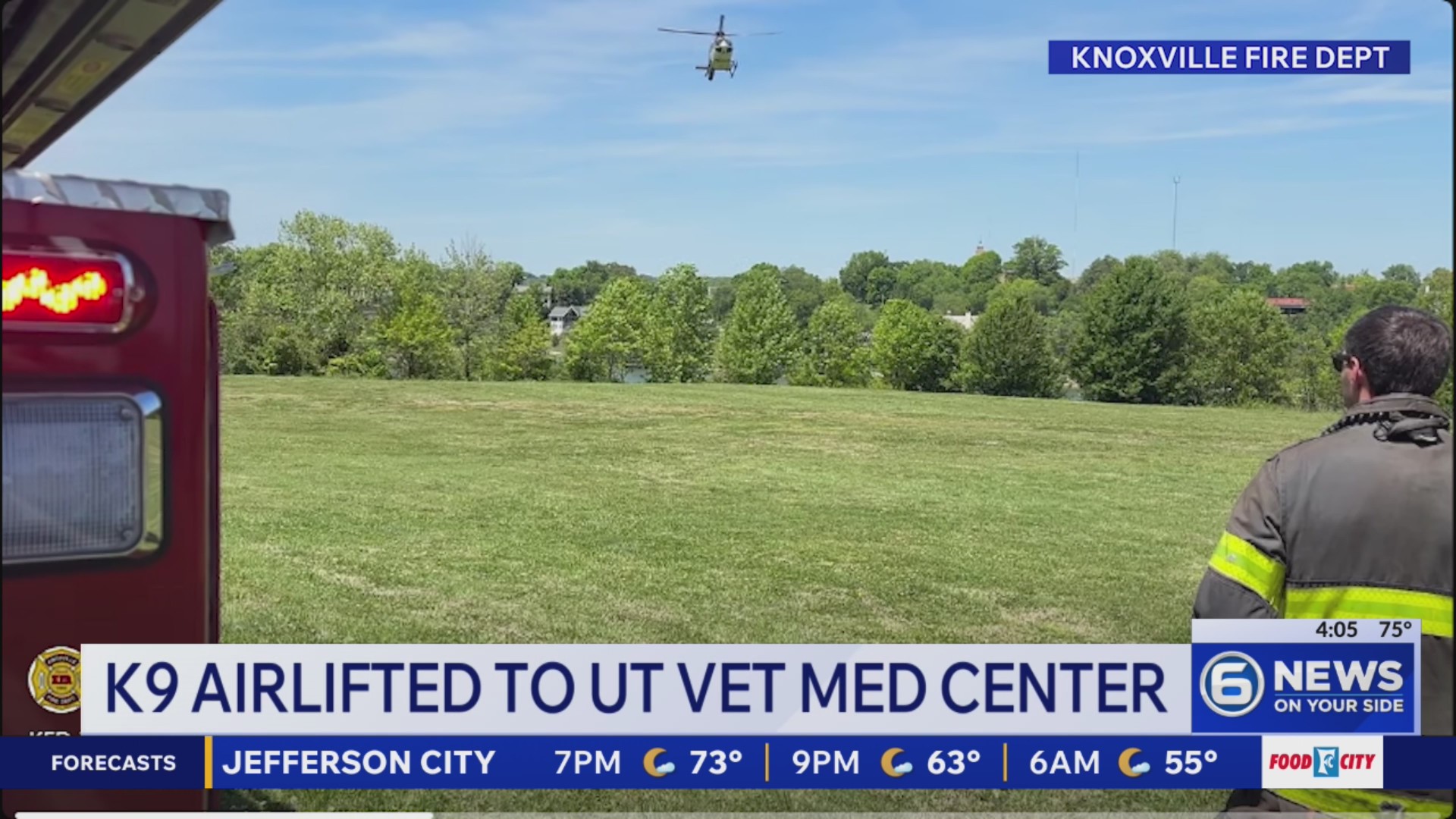 Injured North Carolina K9 flown by helicopter to vet center in Knoxville