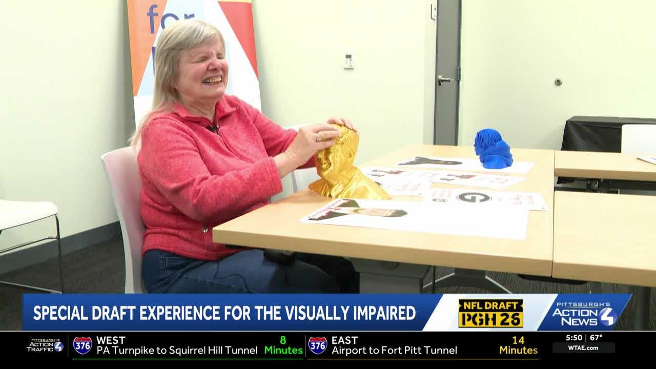 A Pittsburgh library's 3D display of NFL prospects helps blind ...