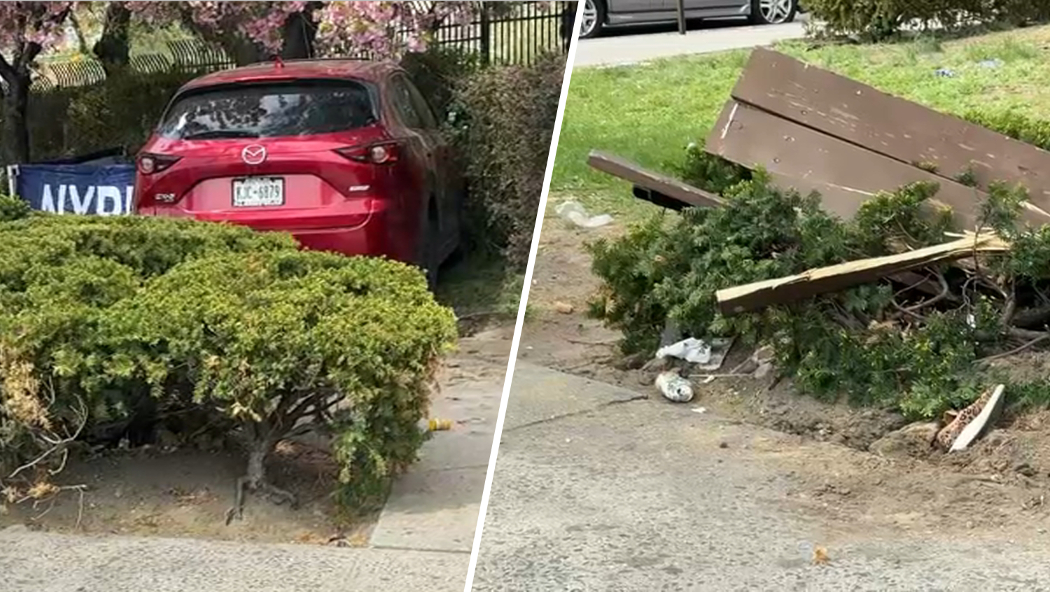 Woman killed, man hurt after car jumps curb in Bronx and plows into ...