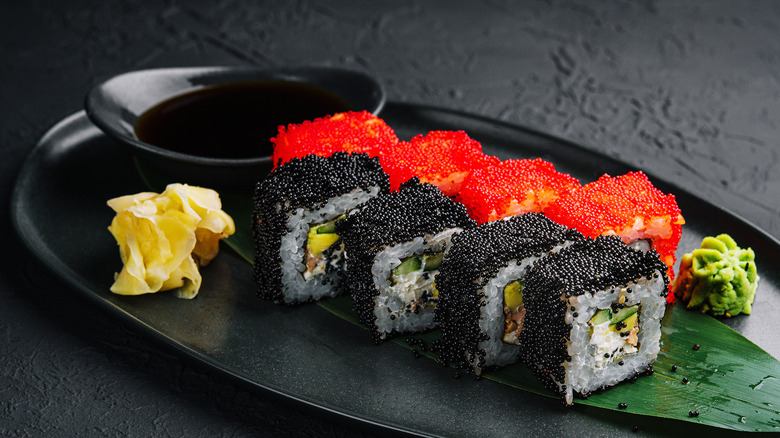 What are the different types of fish eggs in Japanese cuisine?