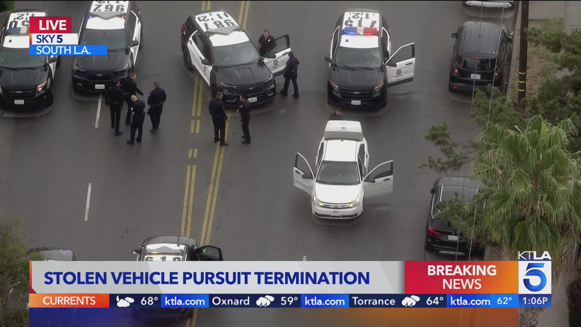 LAPD pursuit of stolen vehicle ends in South LA crash