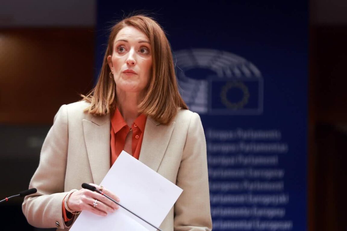 La presidente del Parlamento europeo Roberta Metsola (Ansa/Epa – Olivier Hoslet)